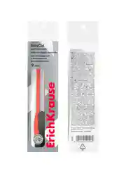 Нож канцелярский ErichKrause EasyCut,c механической фиксацией лезвия, 9 мм, ассорти