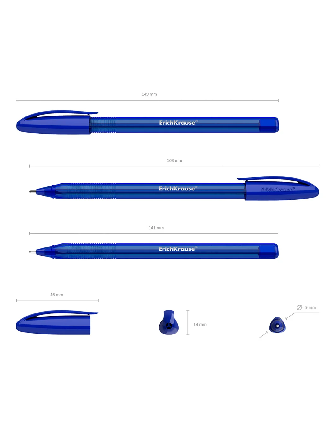 Набор из 3 ручек шариковых ErichKrause U-108 Stick Original 1.0, цвет чернил синий