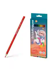 Цветные карандаши пласт ErichKrause Kids Space Animals трехгранные, грифель 3 мм, 12 цв