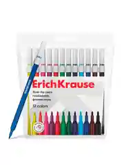 Фломастеры ErichKrause light 12 цветов (в футляре с европодвесом 12 шт)