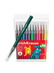Фломастеры-кисточки ErichKrause Jolly Friends Washable 12 цветов