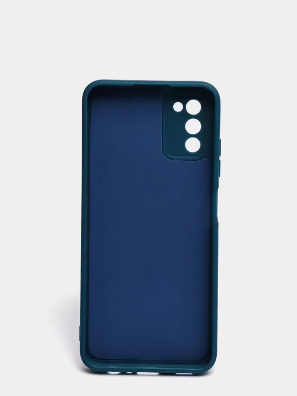 Темно-синий чехол Samsung Galaxy A03s (Самсунг Гелакси А03С) силиконовый
