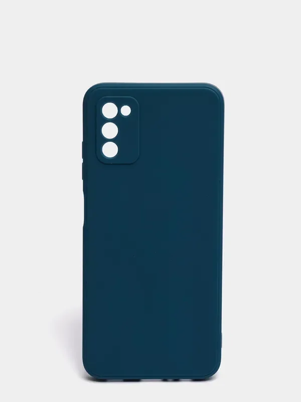 Темно-синий чехол Samsung Galaxy A03s (Самсунг Гелакси А03С) силиконовый
