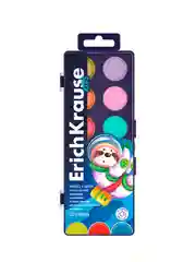 Краски акварельные ErichKrause Kids Space Animals Neon+Pastel медовые с УФ 12 цветов