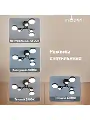Черный светильник потолочный светодиодный Moderli Scandi
