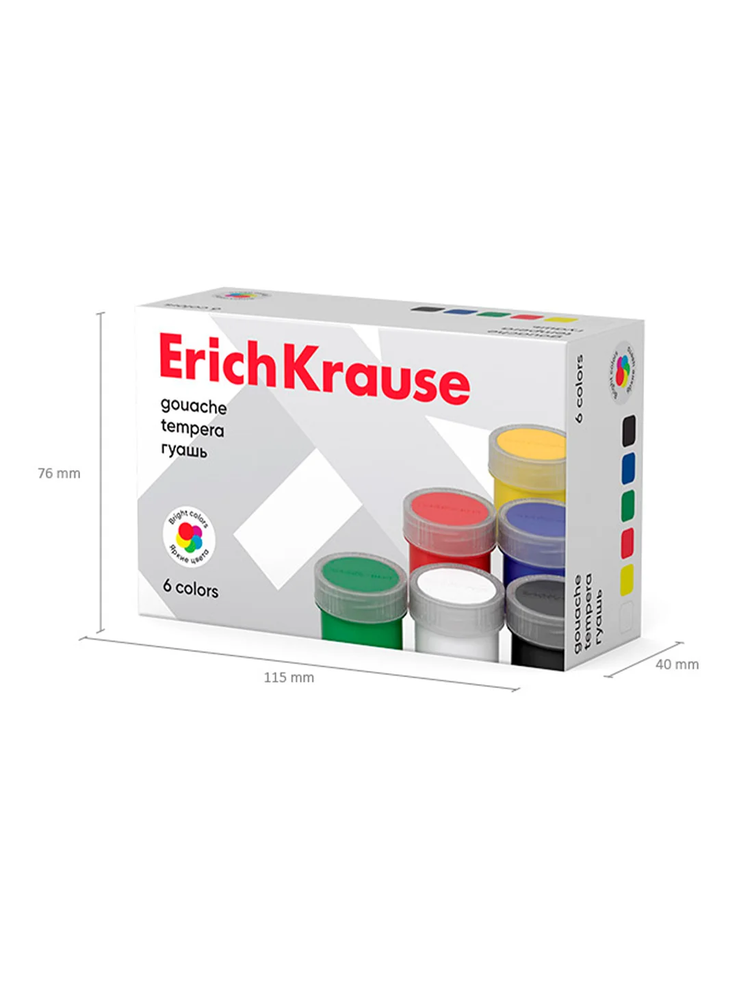 Гуашь ErichKrause 6 цветов по 17 мл (в коробке 6 шт)