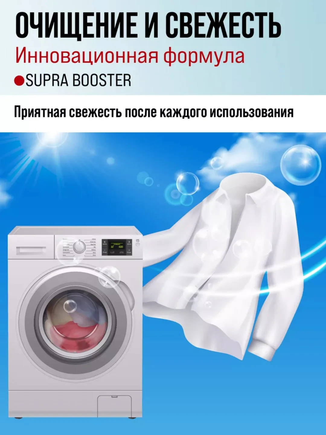 Присадка-бустер SUPRA Booster для защиты посудомоечных и стиральных машин, 250 г