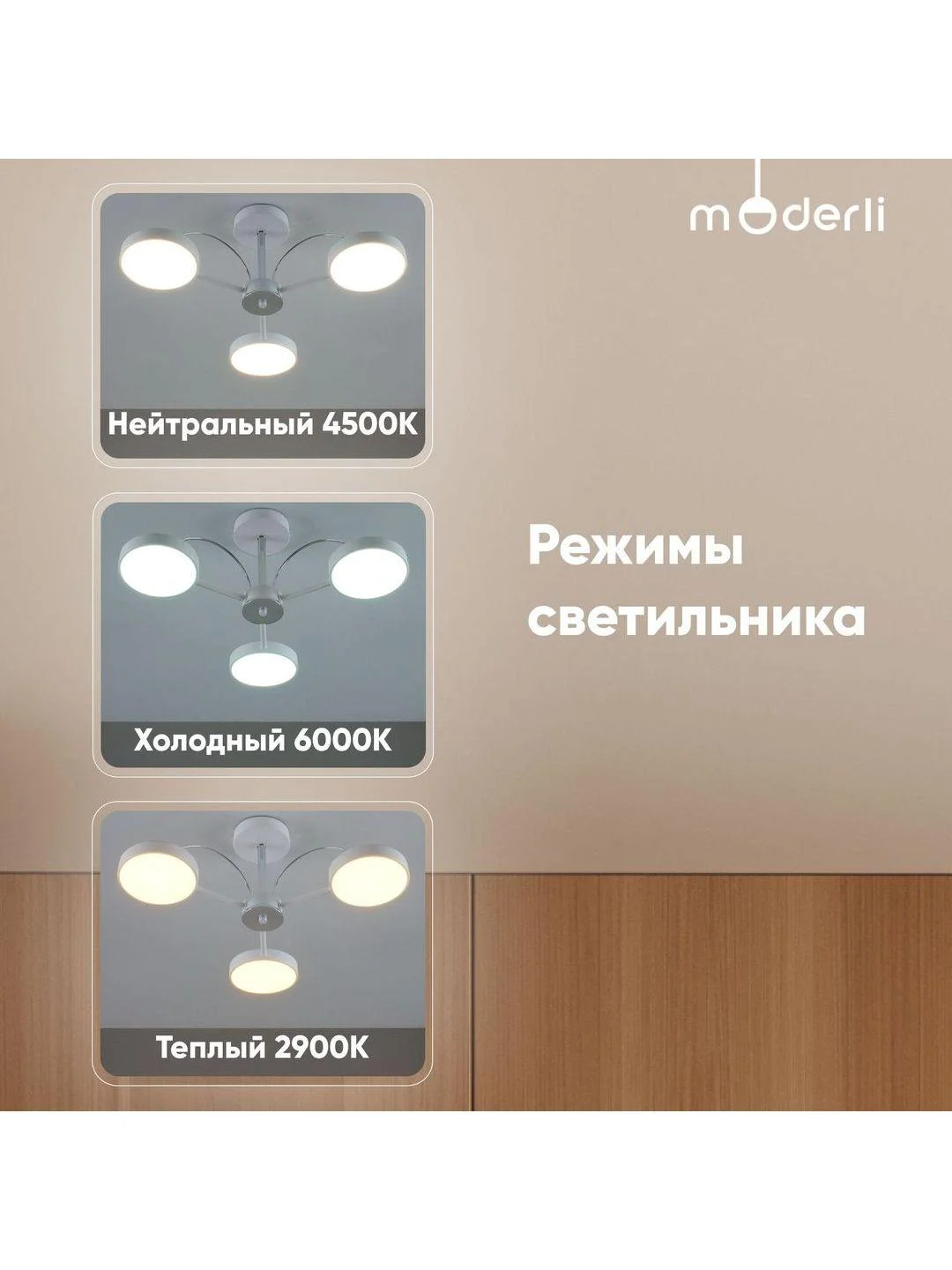 Белый светильник потолочный светодиодный Moderli Scandi