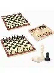 Шахматы, шашки, нарды, настольные игры, набор 3 в 1, 29 х 29 см