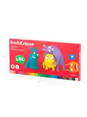 Пластилин классический ErichKrause Jolly Friends 6/8/10/12/16/18/24 цвета со стеком