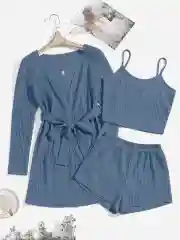 Домашний комплект: халат, топ и шорты