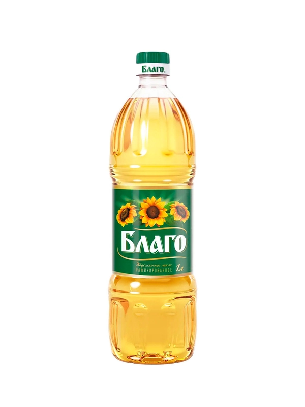 Масло подсолнечное Благо рафинированное дезодорированное 1л