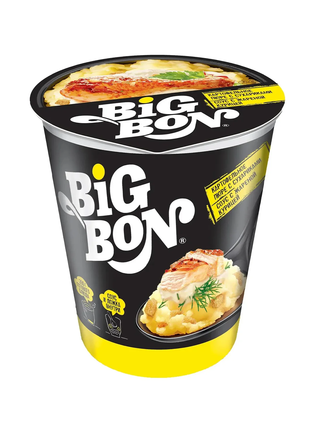 Пюре Big Bon картофель с сухариками и жареной курицей 60г