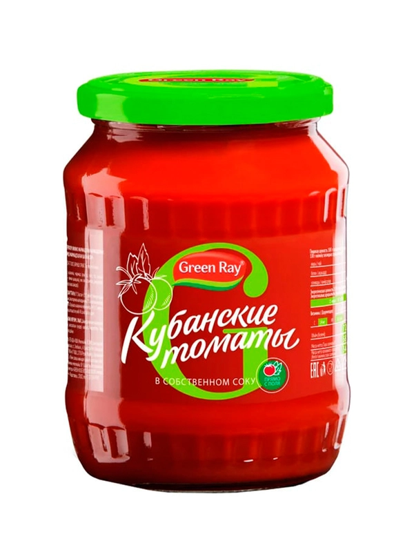 Томаты Green Ray Кубанские в собственном соку 680г