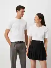 Белый футболка UNIQLO DRY, круглый вырез, короткий рукав