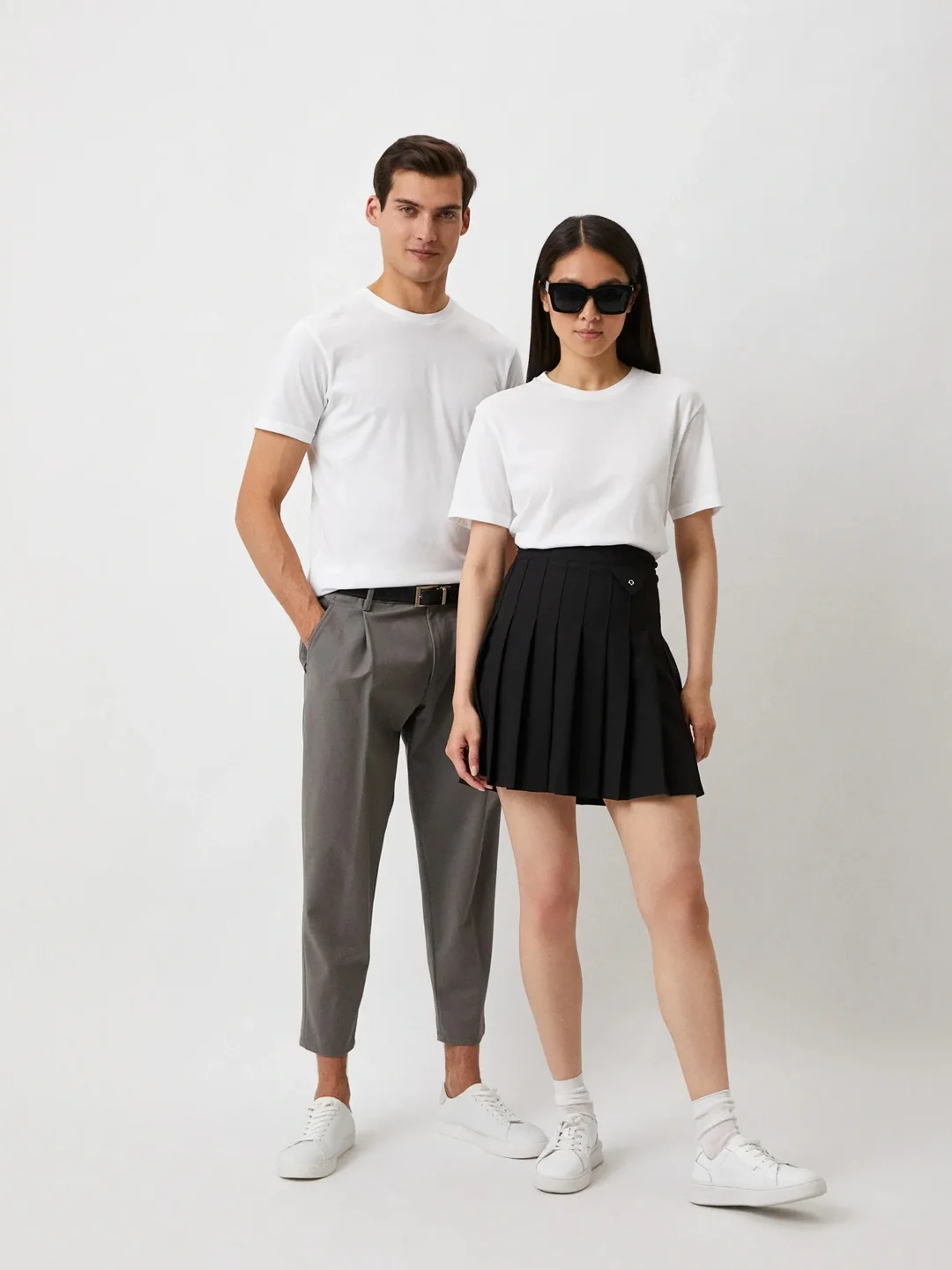 Белый футболка UNIQLO DRY, круглый вырез, короткий рукав