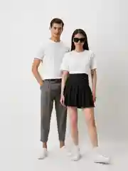 Белый футболка UNIQLO DRY, круглый вырез, короткий рукав