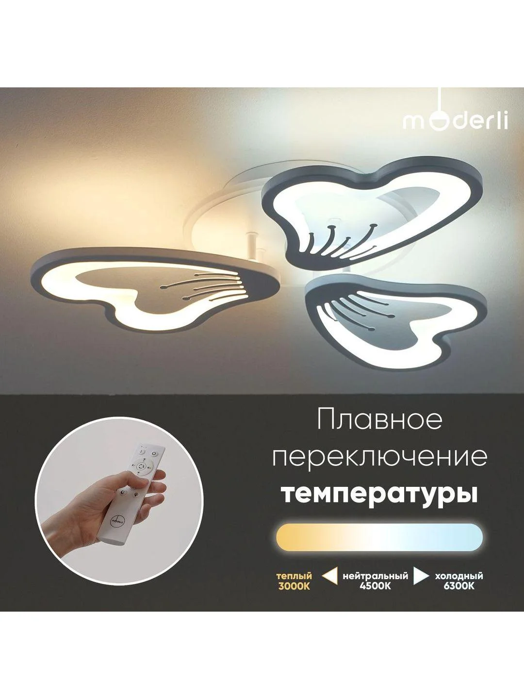 Белый светильник потолочный светодиодный Moderli Serena