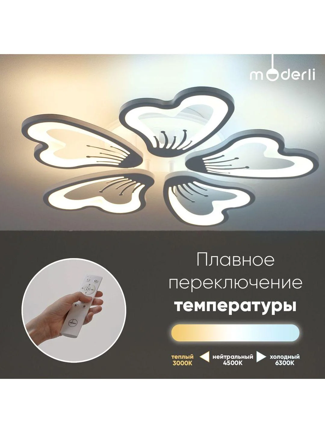 Белый светильник потолочный светодиодный Moderli Serena
