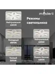 Белый светильник потолочный светодиодный Moderli FIOREбелый, V10675-CL