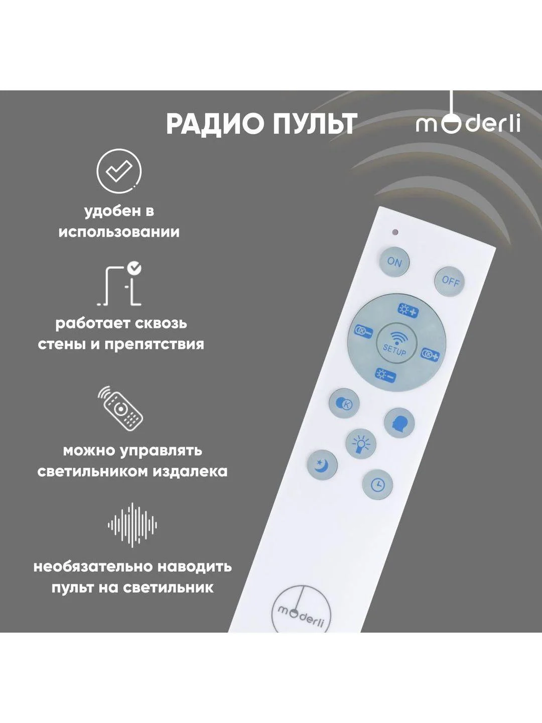 Светильник потолочный светодиодный Moderli FIOREбелый, V10675-CL