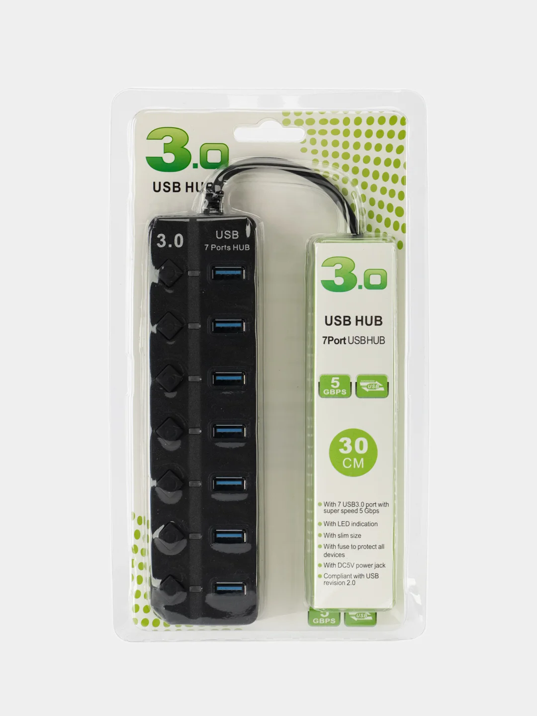 USB разветвитель usb hub 7 портов 3.0 и блок питания