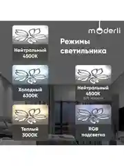 Белый светильник потолочный светодиодный Moderli Lorraine