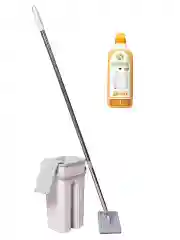 Швабра и ведро с отжимом Ridberg Hand-Free Scrape Mop Small + Synergetic 0,75л