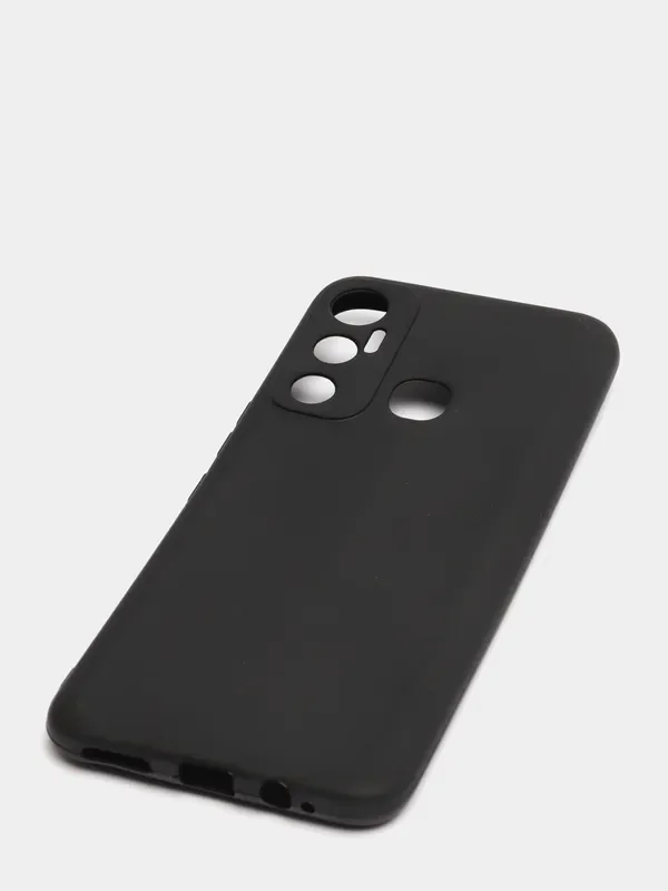 Черный накладка силиконовая матовая для Infinix Hot 10 (Инфиникс Хот 10)