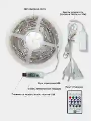 Умная светодиодная лента RGB, умная гирлянда с управлением через телефон