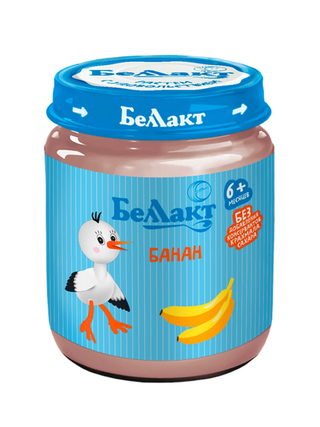 Пюре фруктовое БЕЛЛАКТ банановое, с 6 месяцев , 100г*6шт