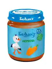 Пюре овощное БЕЛЛАКТ морковное, с 4 месяцев, 100г*6шт
