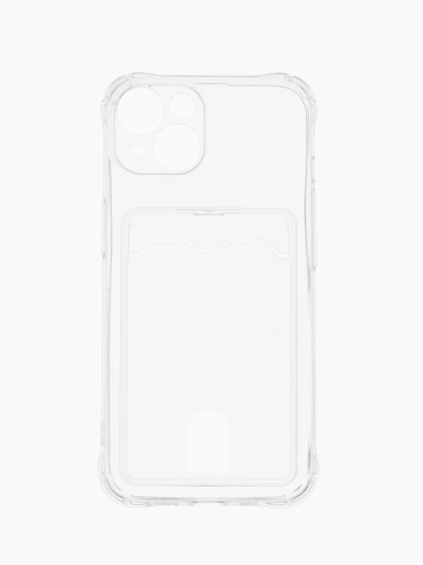 Чехол для iPhone 15, 15 Pro, 15 Pro Max, чехол на айфон с карманом для карт, прозрачный