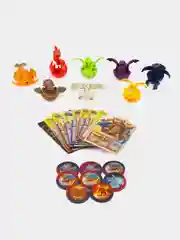 Оранжевый шар-трансформер "BAKUGAN", Бакуган с магнитной карточкой + фишка, 8 цветов / набор