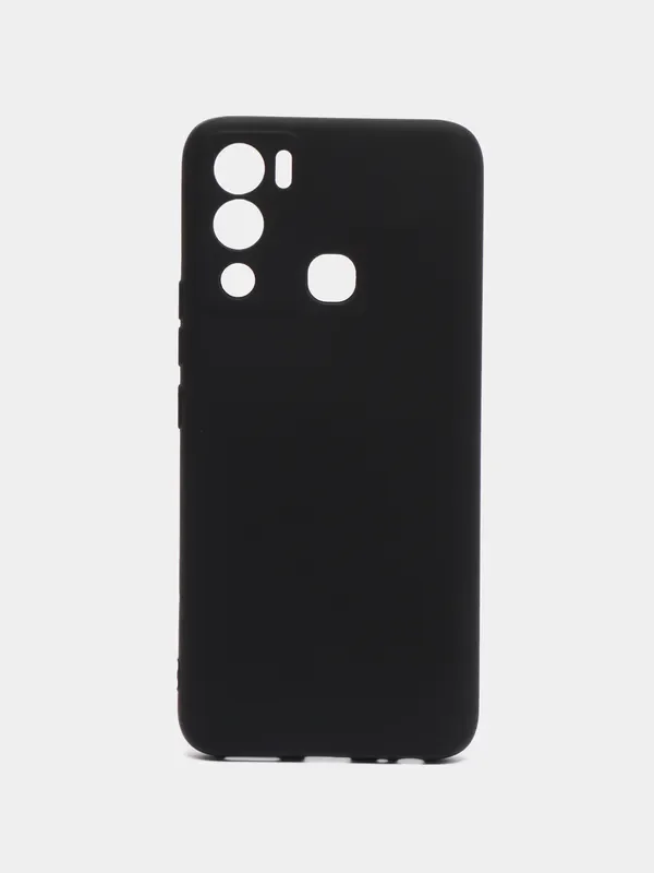 Черный силиконовый чехол для Infinix Hot 12i (Инфиникс Хот 12 ай), матовый, с защитой камеры