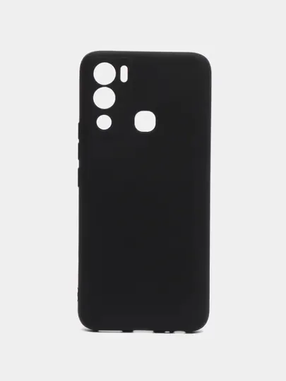 Черный силиконовый чехол для Infinix Hot 12i (Инфиникс Хот 12 ай), матовый, с защитой камеры