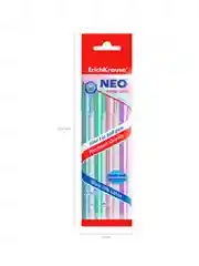Набор из 4 ручек шариковых ErichKrause Neo® Stick Pastel 0.7, цвет чернил синий