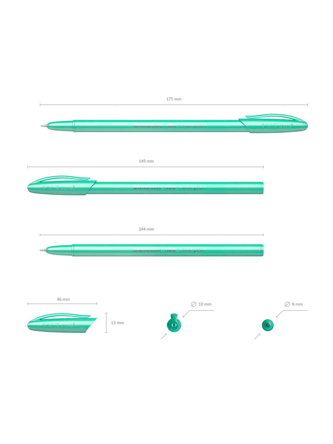 Набор из 4 ручек шариковых ErichKrause Neo® Stick Pastel 0.7, цвет чернил синий