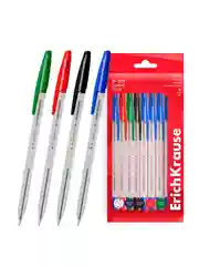 Набор из 8 ручек шариковых ErichKrause R-301 Stick Classic 1.0, цвет: син, черн, крас, зел