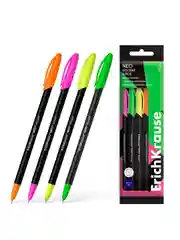 Набор из 4 ручек шариковых ErichKrause Neo® Stick Accent 0.7, цвет чернил синий
