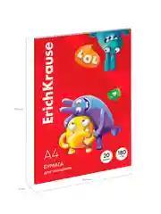Бумага для акварели в картонной папке ErichKrause Jolly Friends, А4, 20 листов