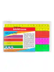 Набор из 4 пластиковых линеек ErichKrause Neon Solid, 15 см, ассорти (в пакете по 20 шт)