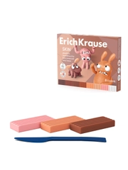 Пластилин классический ErichKrause Jolly Friends Skin 8 цветов со стеком, 144 г