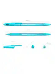Набор из 4 ручек шариковых ErichKrause R-301 Stick&Grip Spring 0.7, цвет чернил синий