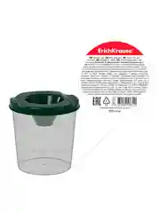 Белый стакан-непроливайка ErichKrause Classic, зеленый/белый