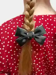 Черный бантик на резинке, для девочек, ручная работа, репсовая лента