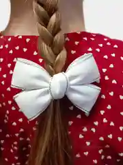 Белый бантик на резинке, для девочек, ручная работа, репсовая лента