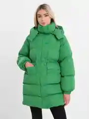 Лесной зеленый куртка женская зимняя, пуховик, оверсайз