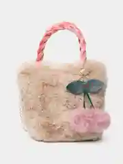 Розовый сумка для девочек меховая (цвета микс)