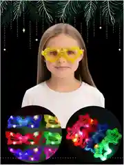 Желтый светящиеся очки для детей, светодиодные игрушки, праздничные аксессуары